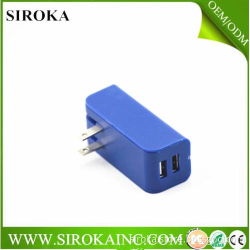 Rectangle shape dual usb wall charger2.1a with good quality for mobiles phone